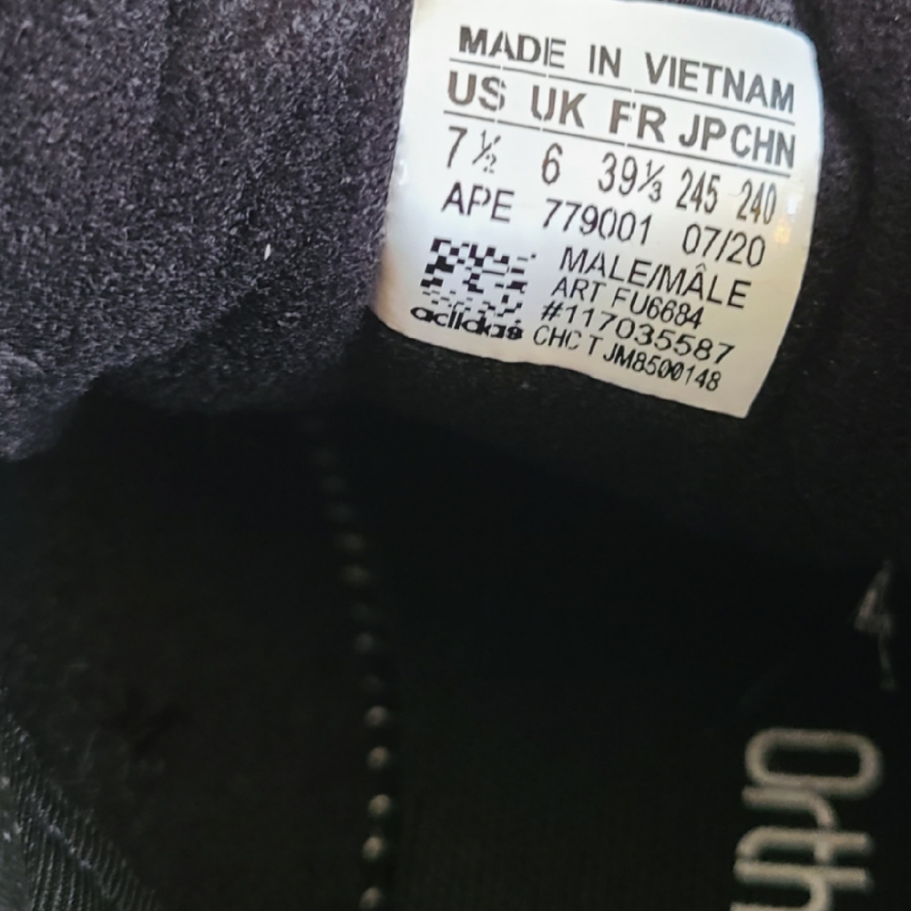 ADIDAS YEEZY ORTHOLITE APE 07/20 BLACK SNEAKERS - Picture 9 of 9